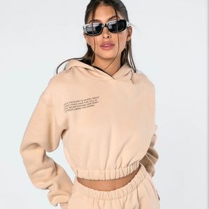 New never worn Edikted life’s too short cropped hoodie